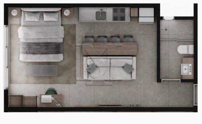Planta 02 - 1 dorm 32,07m