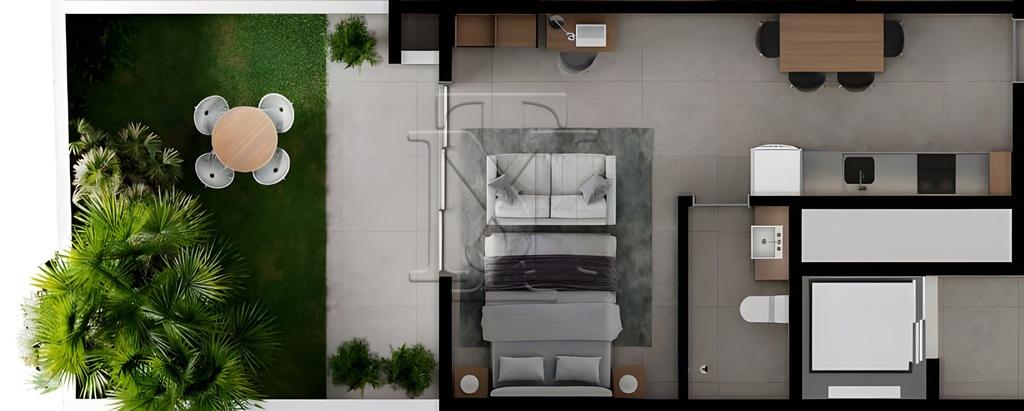Planta 21 - 1 dorm 60,44m - garden