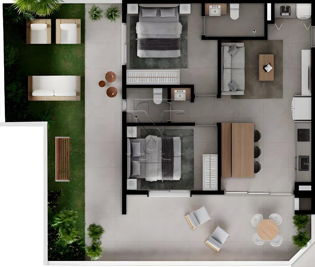 Planta 40 - 2 dorm 125,54m - garden