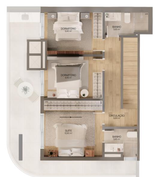 Planta 08 - 3 dorm 144m - duplex - superior