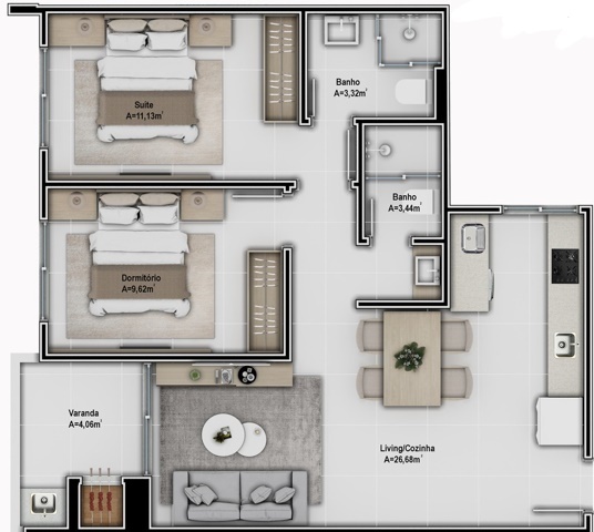Planta 05 - 2 dorm 66 96m