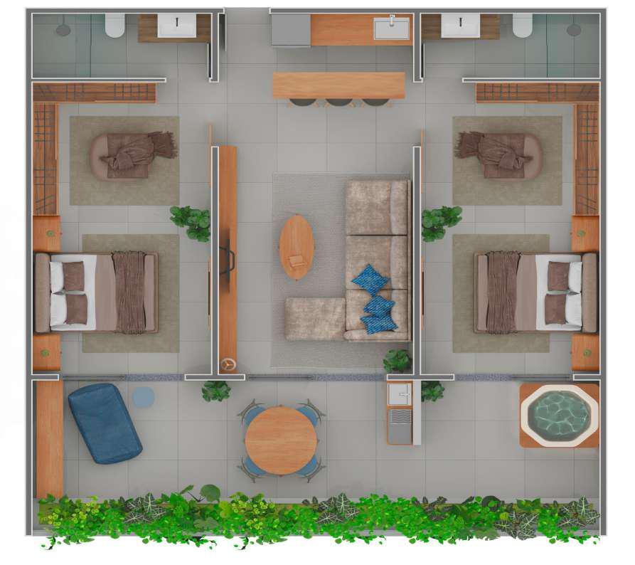 Planta 02 - 2 dorm 84,20m